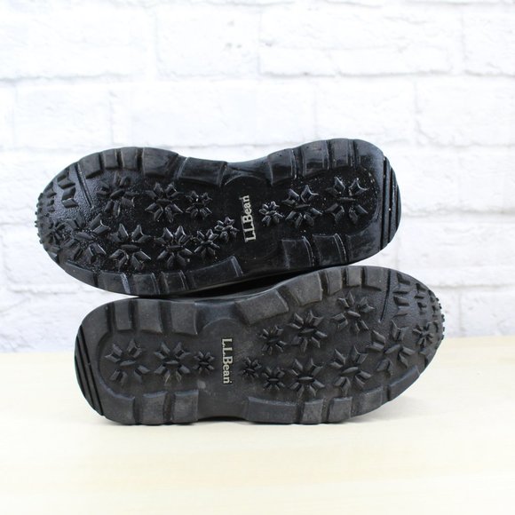 LL Bean Kid's Blue Black Suede Fabric Insulated Winter Snow Boots Size 4 - Picture 8 of 8